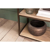 Marjori Narrow Mango Wood & Iron Shelving Unit - Natural
