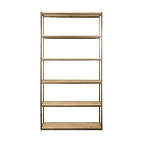 Marjori Wide Mango Wood & Iron Shelving Unit - Natural