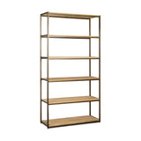 Marjori Wide Mango Wood & Iron Shelving Unit - Natural