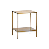 Mahi 2 Tier Iron Side Table - Antique Brass