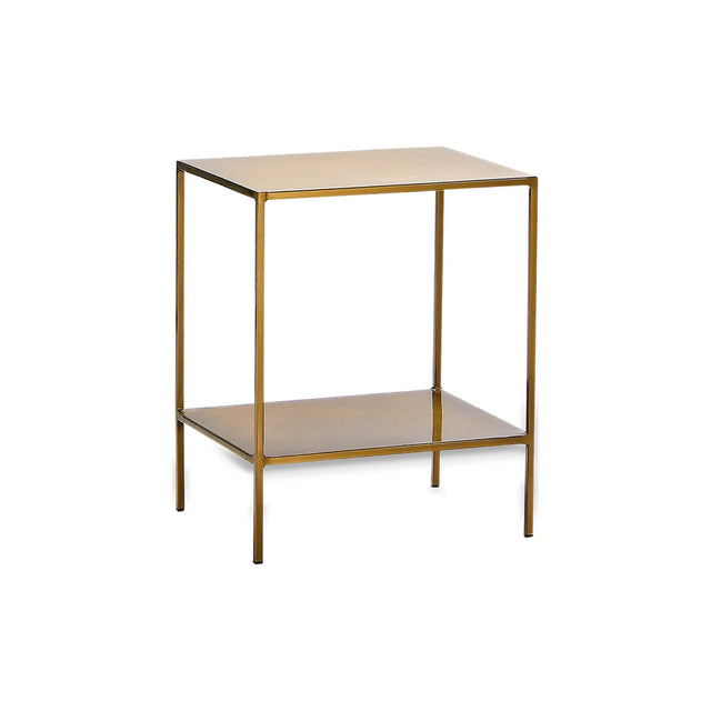 Mahi 2 Tier Iron Side Table - Antique Brass