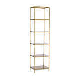 Mahi 170 x 46 x 36cm Shelving Unit - Antique Brass