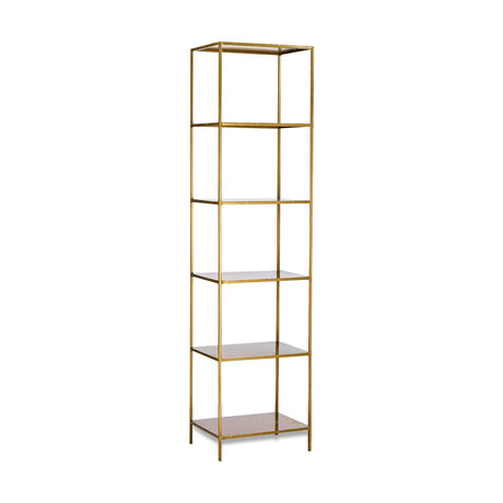 Mahi 170 x 46 x 36cm Shelving Unit - Antique Brass