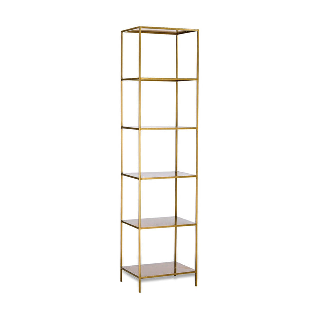 Mahi 170 x 46 x 36cm Shelving Unit - Antique Brass