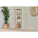 Mahi 170 x 46 x 36cm Shelving Unit - Antique Brass