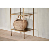 Mahi 170 x 46 x 36cm Shelving Unit - Antique Brass