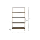Mahi Wide Shelving Unit - Antique Brass