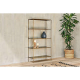 Mahi Wide Shelving Unit - Antique Brass