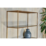 Mahi Wide Shelving Unit - Antique Brass