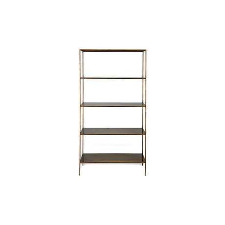 Mahi Wide Shelving Unit - Antique Brass