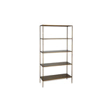 Mahi Wide Shelving Unit - Antique Brass