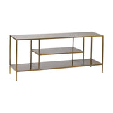 Mahi Iron Media Shelving Unit - Brass
