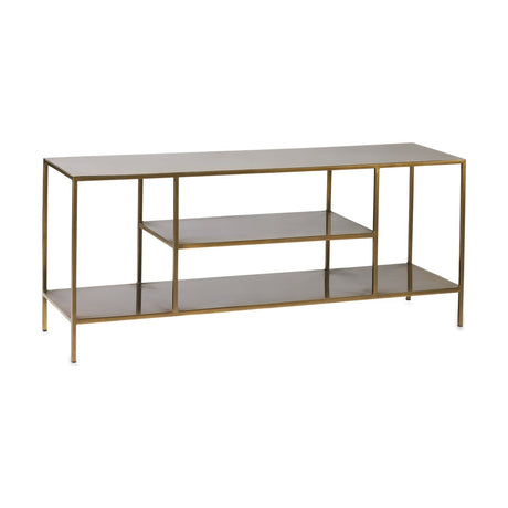 Mahi Iron Media Shelving Unit - Brass