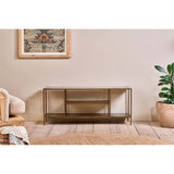 Mahi Iron Media Shelving Unit - Brass