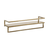 Mahi Wall Shelf With Towel Rail - Brass