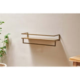 Mahi Wall Shelf With Towel Rail - Brass