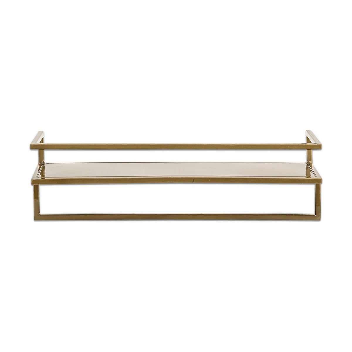 Mahi Wall Shelf With Towel Rail - Brass