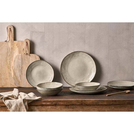 Malia Stoneware Dinner Set - Cream - Set of 12