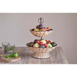 Montali Rattan 2 Tier Cake Stand - Black & Natural
