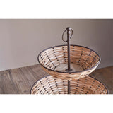 Montali Rattan 2 Tier Cake Stand - Black & Natural