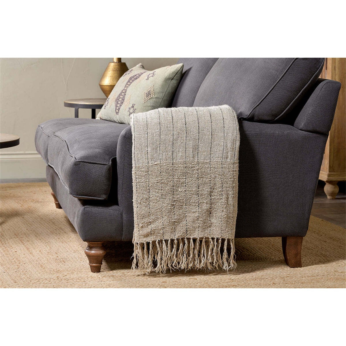 Mayla 140 x 200cm Linen Throw - Natural