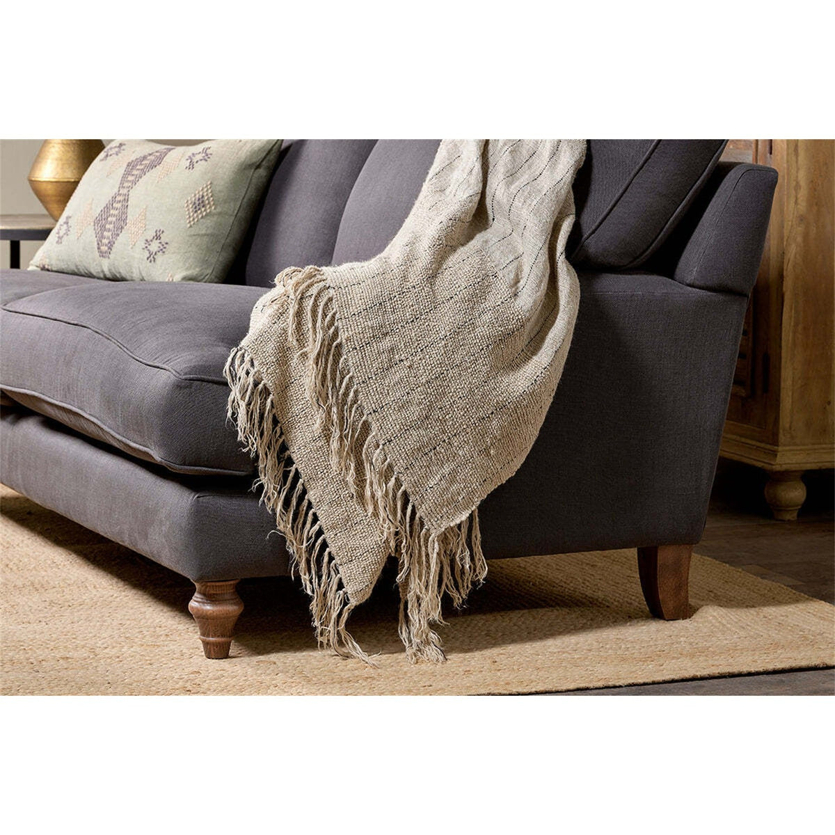 Mayla 140 x 200cm Linen Throw - Natural