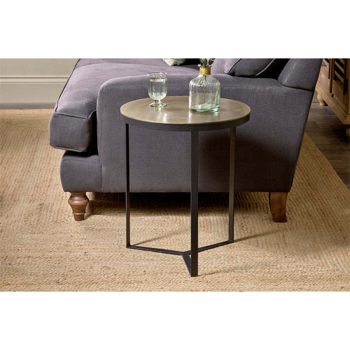 Maba Nest of 2 Side Tables - Antique Brass