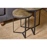 Maba Nest of 2 Side Tables - Antique Brass
