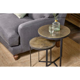Maba Nest of 2 Side Tables - Antique Brass