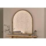 Murwara Antique Glass Arched Wall Mirror - Antique Brass