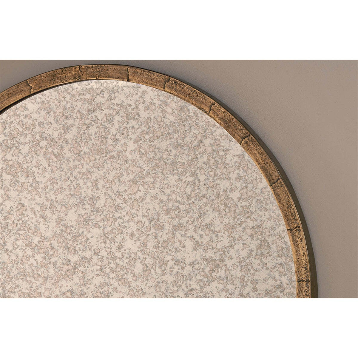 Murwara Antique Glass Arched Wall Mirror - Antique Brass