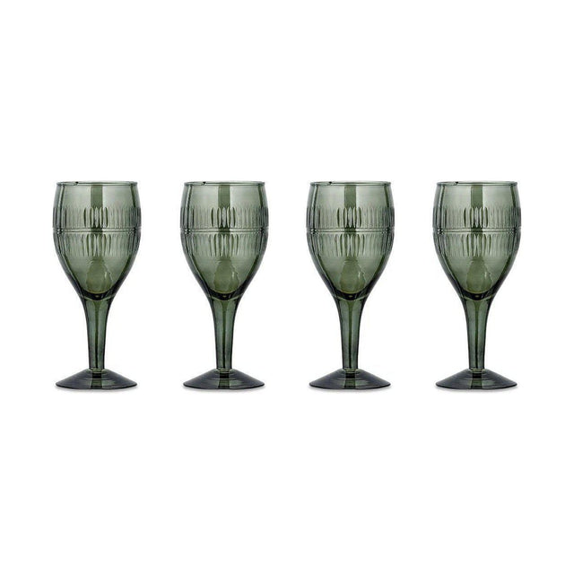 Mila Wine Glasses - Dark Emerald - Set of 4