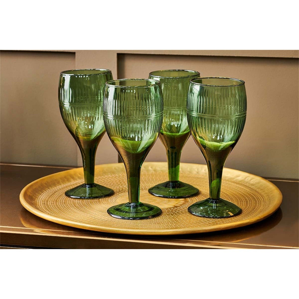 Mila Wine Glasses - Dark Emerald - Set of 4