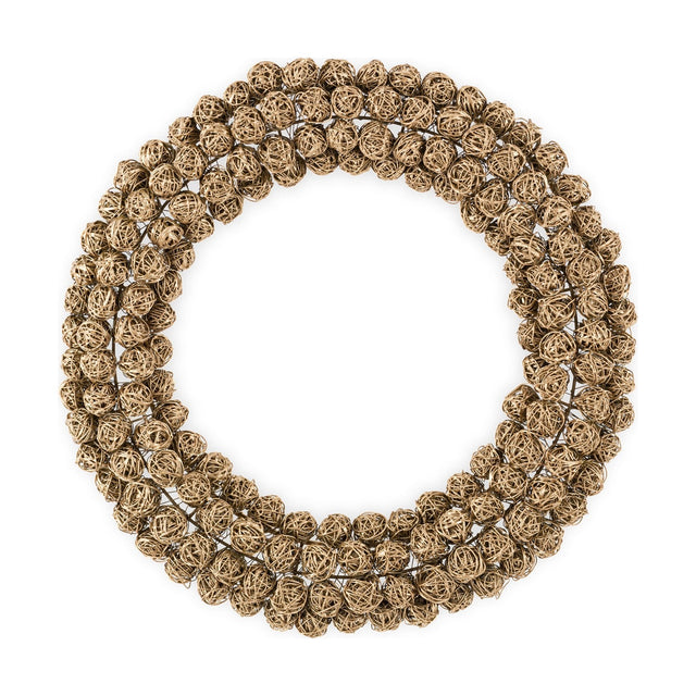 Madhi Small Wire Ball Christmas Wreath - Brass