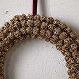 Madhi Small Wire Ball Christmas Wreath - Brass