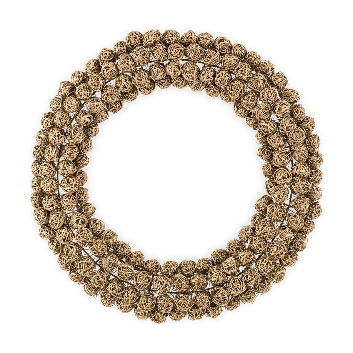 Madhi Small Wire Ball Christmas Wreath - Brass