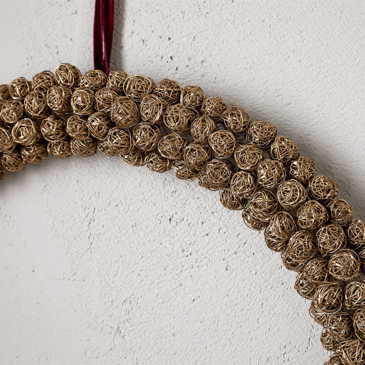 Madhi Large Wire Ball Christmas Wreath - Brass