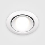 The Yin Round Recessed Downlight, a white circular LED with dimming, is illuminated against a plain white backdrop.