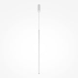 The Pro Extra LED Long Thin Pendant Light - White is a minimalist fixture with an integrated LED, slim cylindrical design, and thin cable, hanging from a ceiling mount against a plain white background.