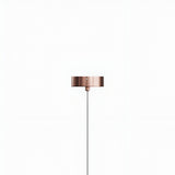 A minimalist image of the Micro LED Pendant Light - Copper, featuring a thin black cord and mounted on a plain white background for a customizable lighting display.