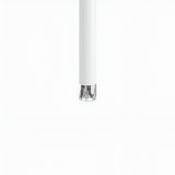 The Micro LED Pendant Light - White features a sleek cylindrical design with a clear, ridged section at the base, hanging vertically against a plain white background.