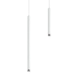 Two sleek Micro LED Pendant Light - White fixtures hang from thin cables against a plain white background, with one pendant positioned slightly higher and farther back than the other.