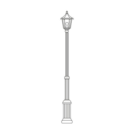 Astragal cast aluminium outdoor lamp post, 150-215cm fluted column with a glazed hexagonal lantern top, shown as a line drawing on a plain white background.