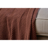 Nahan Moss Stitch Cotton Throw - Rust