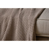 Nahan 130 x 200cm Moss Stitch Cotton Throw - Stone