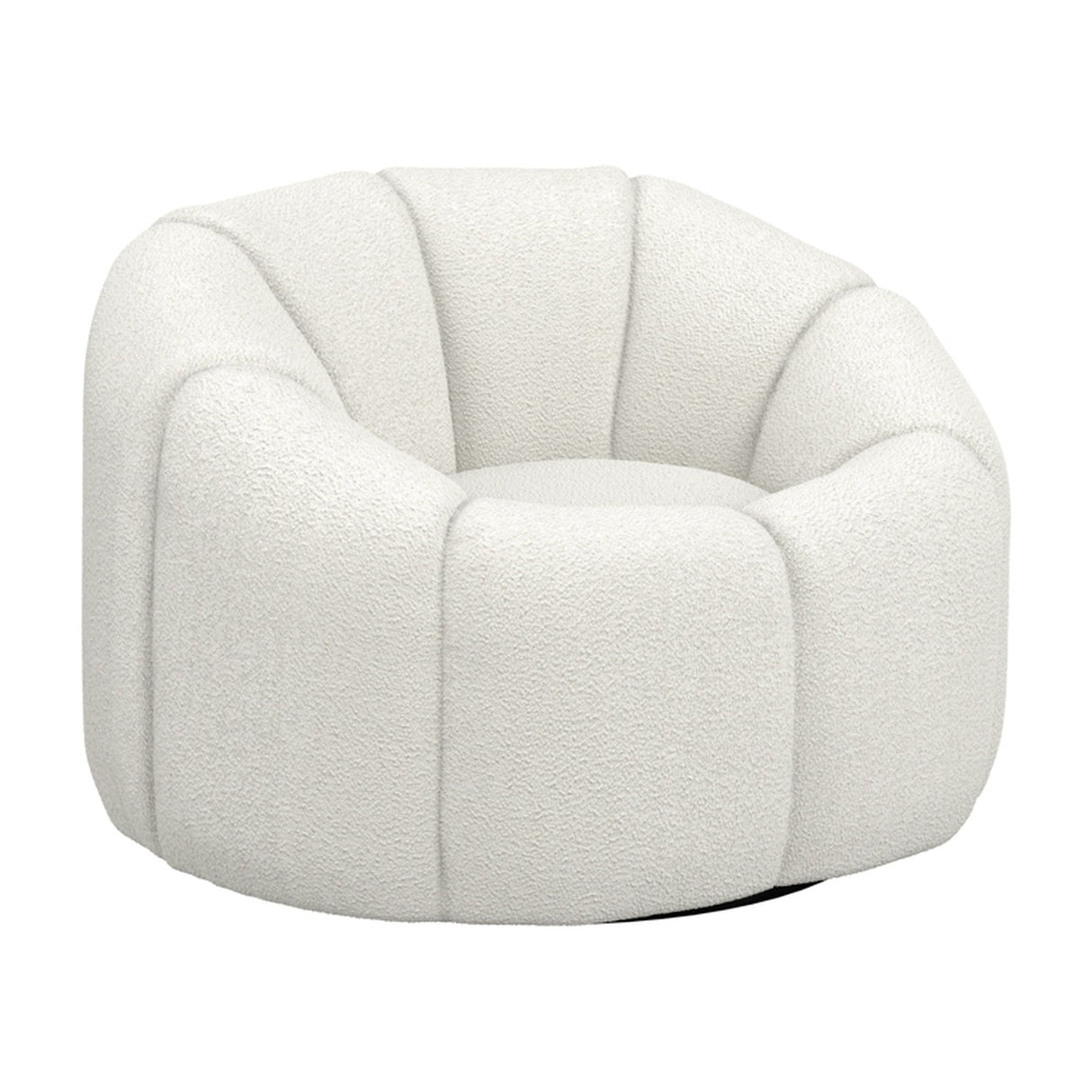 Nao Swivel Accent Chair – Ivory with Black