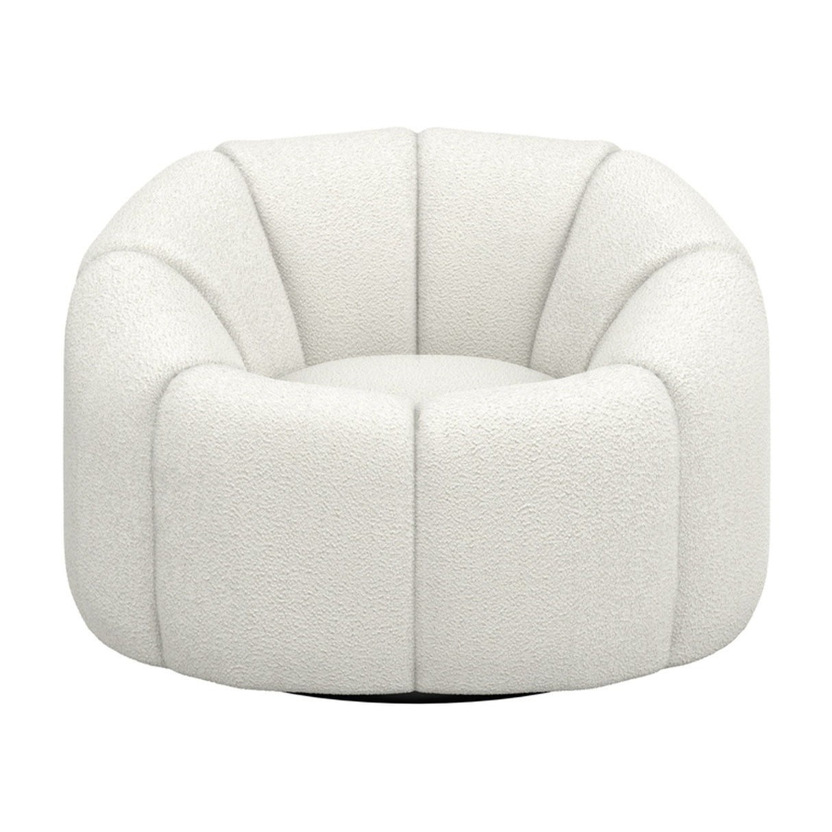 Nao Swivel Accent Chair – Ivory with Black