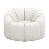 Nao Swivel Accent Chair – Ivory with Black