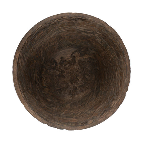 Nyati Large Mango Wood Serving Bowl - Dark Brown