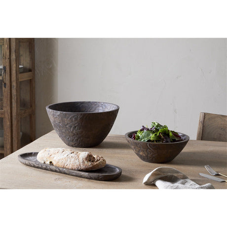 Nyati Small Wooden Serving Bowl - Dark Brown
